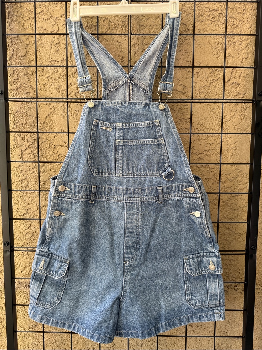 Classic Vintage 90’s Denim Short Overalls - Light Blue